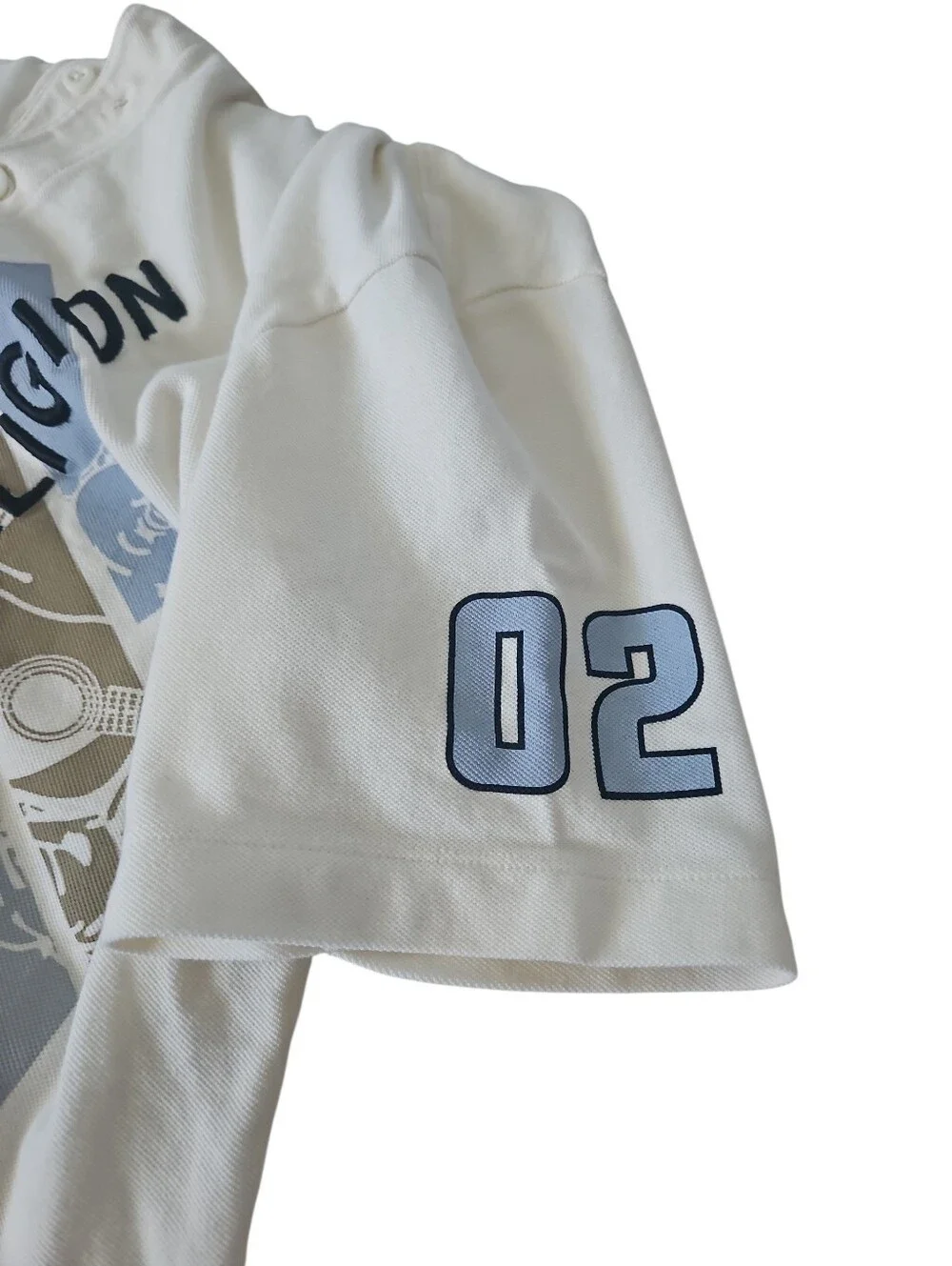 True Religion Cream Polo 100% Cotton Men's Medium